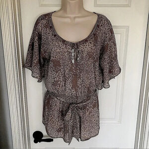 𝅺Christine Phillipe vintage animal print blouse S‎